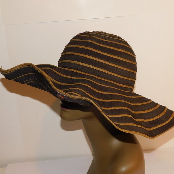 Peter Grimm True Character Brown Floppy Sun Hat Wire Rimmed Flower On Side main image 12
